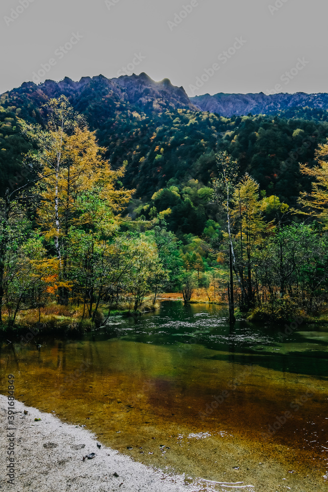 Beautiful view of Tashiro Pond at Kamikochi in Nagano prefecture, Japan. Beautiful view of Tashiro Pond at Kamikochi in Nagano prefecture, Japan.