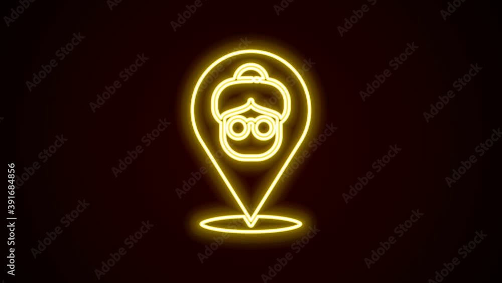 Glowing neon line Nursing home building icon isolated on black background. Health care for old and sick people. Center for retired people. 4K Video motion graphic animation Glowing neon line Nursing home building icon isolated on black background. Health care for old and sick people. Center for retired people. 4K Video motion graphic animation