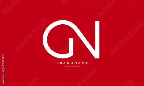Alphabet letters Initials Monogram logo GN, NG, G and N