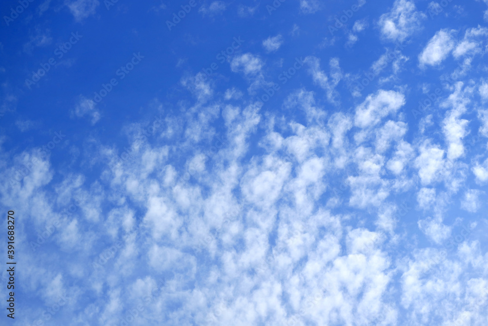 Vibrant Blue Sky with Scattered Cirrocumulus Clouds Vibrant Blue Sky with Scattered Cirrocumulus Clouds