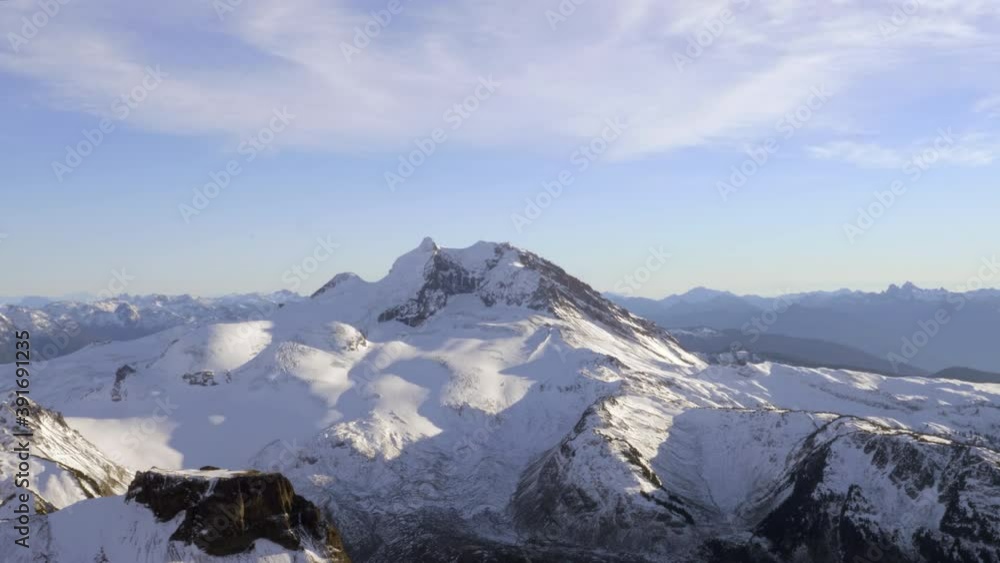 Beautiful white snowy Whistler Mountains in Canada -aerial Beautiful white snowy Whistler Mountains in Canada -aerial