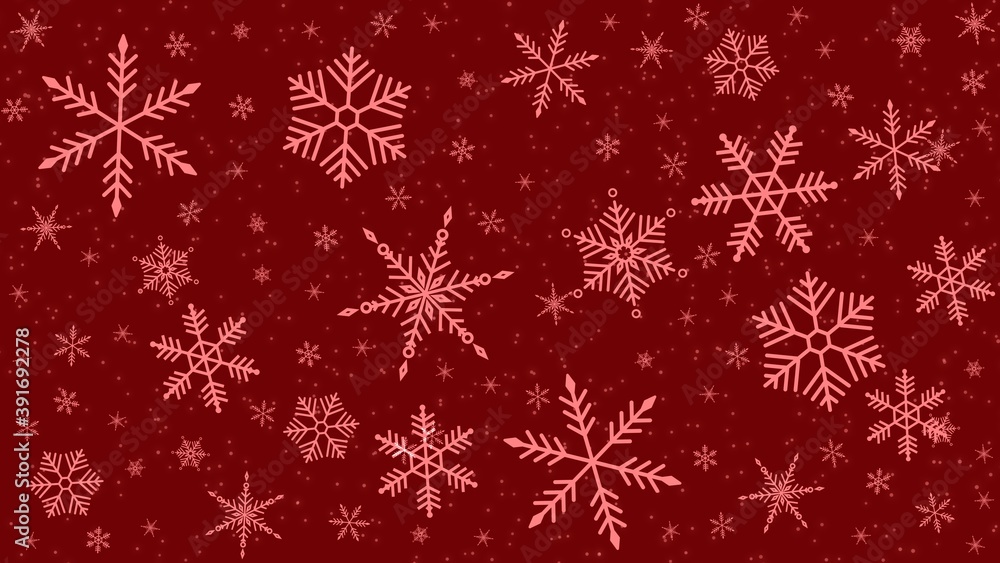 Christmas background with snowflakes in red colors background in Christmas holiday Christmas background with snowflakes in red colors background in Christmas holiday