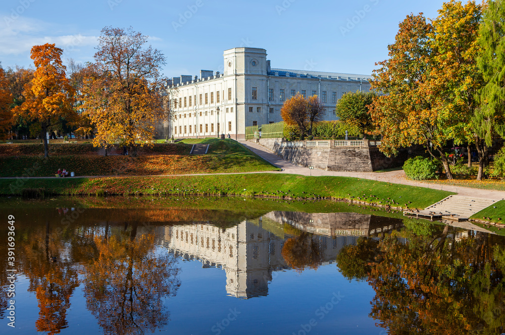 View of the Great Gatchina Palace. Palace Park. Gatchina. Leningrad region. Russia