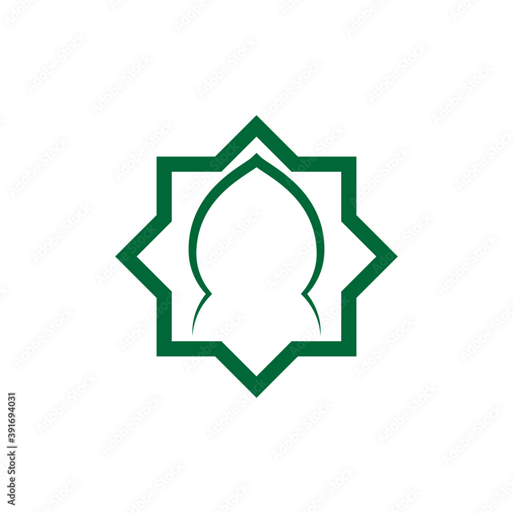 Mosque window vector icon design template Mosque window vector icon design template
