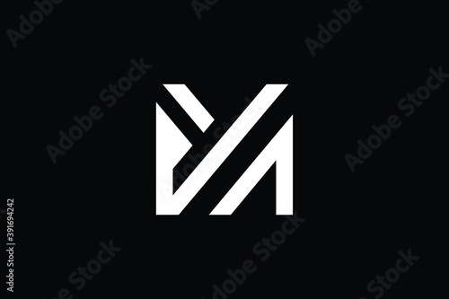 MY logo letter design on luxury background. YM logo monogram initials letter concept. MY icon logo design. YM elegant and Professional letter icon design on black background. M Y MY YM
