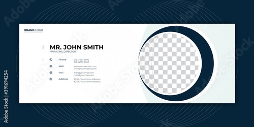 Email signature facebook cover page design or email footer and personal profile social media post postcard web banner template
