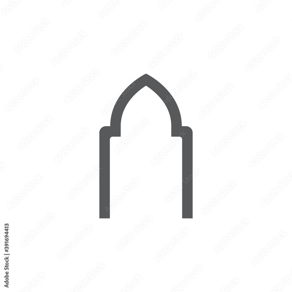Mosque window vector icon design template Mosque window vector icon design template