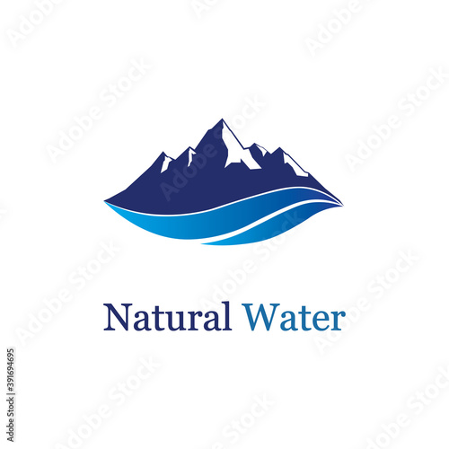 natur water logo mountain vector 