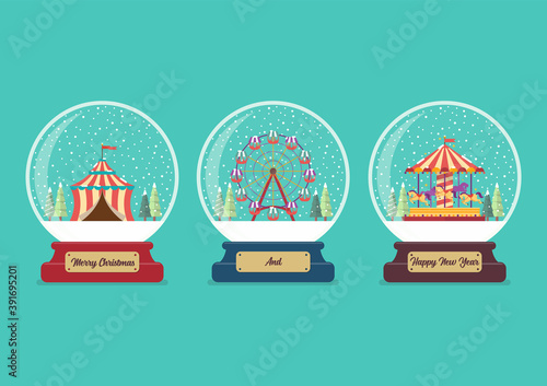 Set of Carnival fair glass ball collection