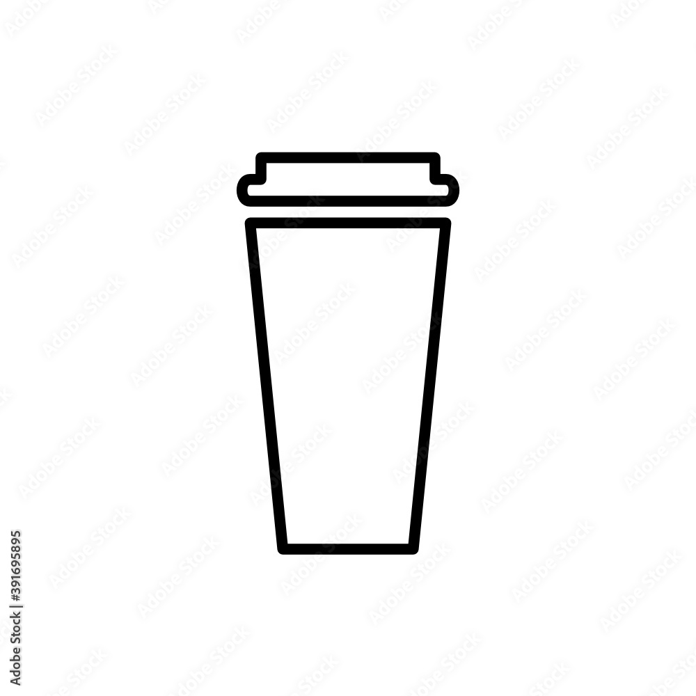 icon tumbler cup coffee high quality black style vector Stock Vector ...