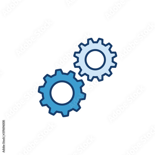 Spur Gears creative icon. Configuration vector concept sign