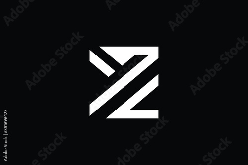 ZY logo letter design on luxury background. YZ logo monogram initials letter concept. ZY icon logo design. YZ elegant and Professional letter icon design on black background. Y Z ZY YZ