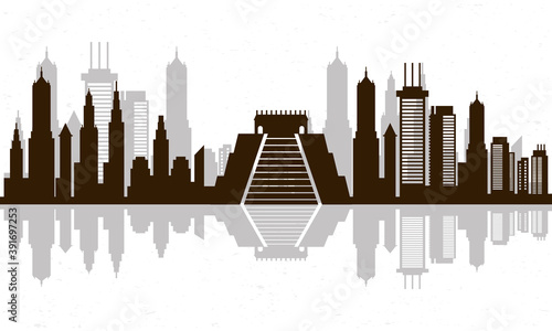 cityscape mexico skyline scene icon