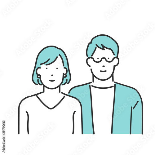 若い夫婦・カップル　上半身