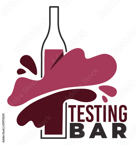 Wine tasting and degustation bar, emblem or logo