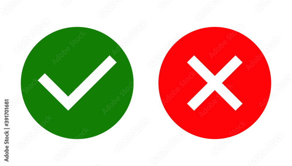 tick and cross mark tick and cross mark