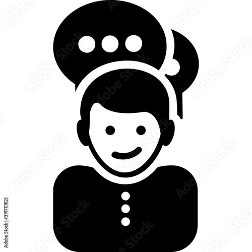 
An avatar with with chat bubbles
