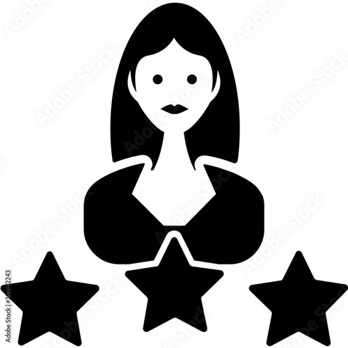 
A businesswomen or professional employee with five stars
