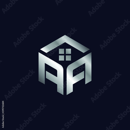 AA Initial Letter Modern and Luxurious Real Estate Unique Logo for Icon Design Editable Vector Website Favicon Branding photo