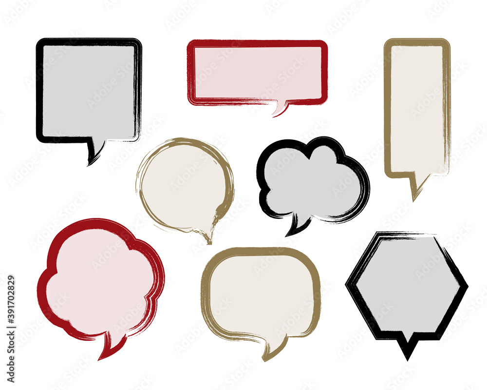 筆で書いたような和風吹き出し素材セット Stock Vector Adobe Stock 筆で書いたような和風吹き出し素材セット Stock Vector Adobe Stock