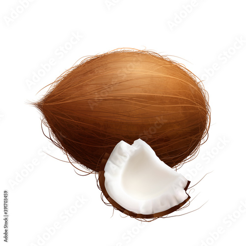 Realistic Coconut Exotic Composition