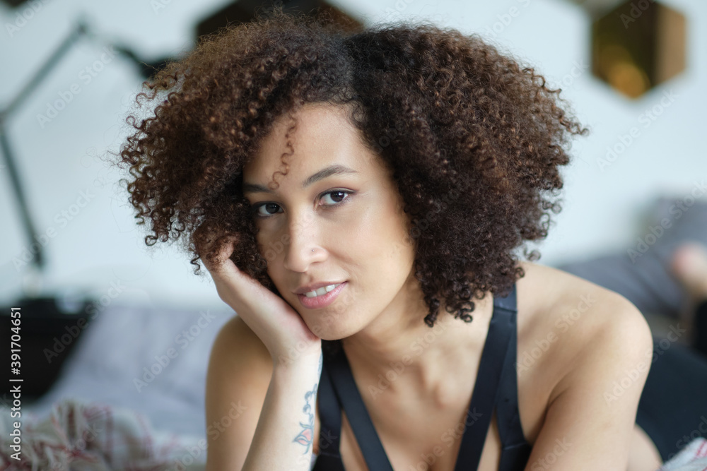 Close up portrait of cute stylish African American woman with beautiful face. Elegant fashion model. Close up portrait of cute stylish African American woman with beautiful face. Elegant fashion model.