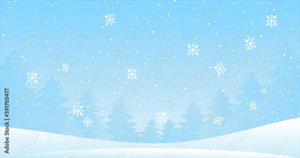 Cartoon background for Christmas and New Year. Cartoon 2D Animation 4k video footage. Seamless video looping. Cartoon animation, motion design, winter landscape, falling snow, snowflakes, copy space Cartoon background for Christmas and New Year. Cartoon 2D Animation 4k video footage. Seamless video looping. Cartoon animation, motion design, winter landscape, falling snow, snowflakes, copy space