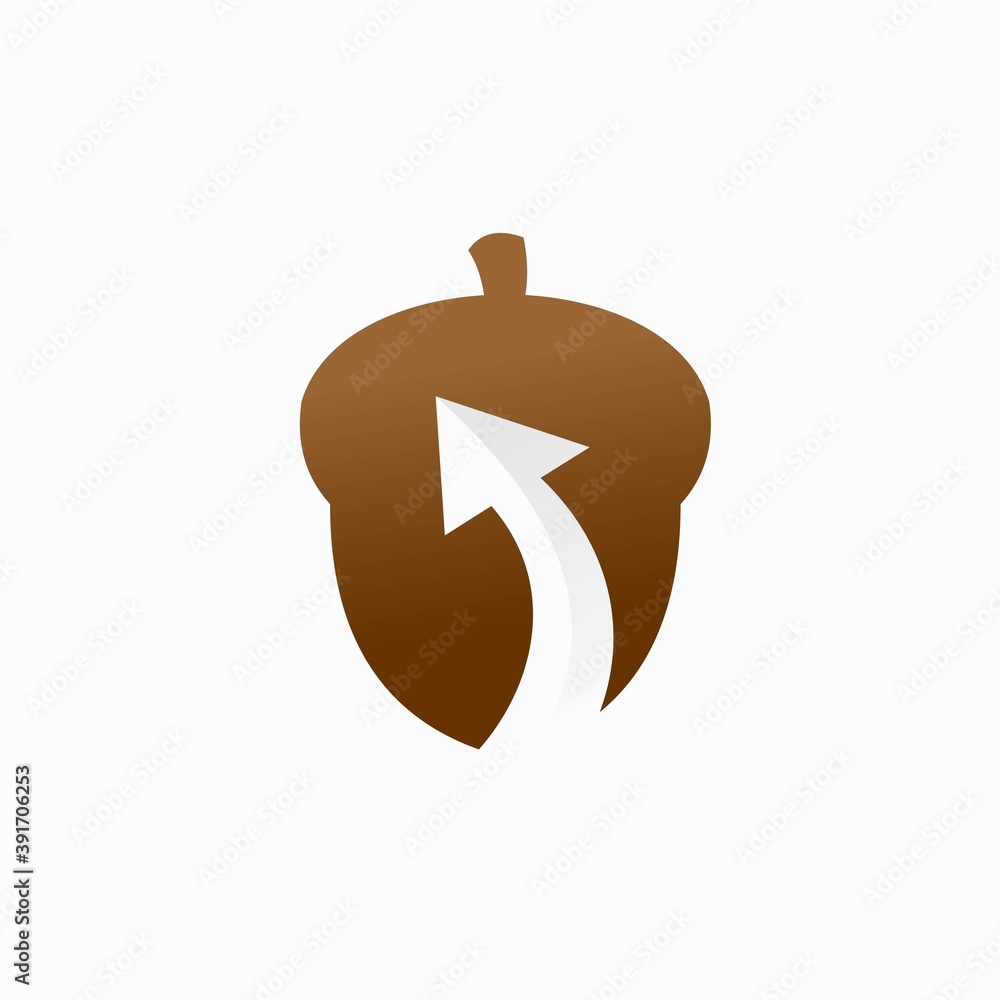 seed oak icon with arrow symbol seed oak icon with arrow symbol
