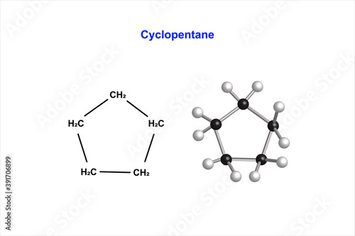 Cyclopentane chemical structure vector design illustration