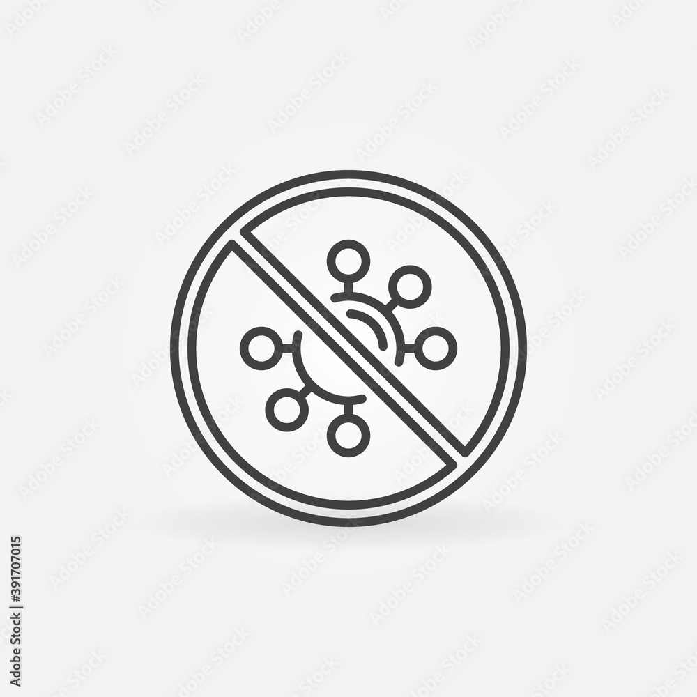 Stop Bacteria vector concept icon or sign in outline style Stop Bacteria vector concept icon or sign in outline style