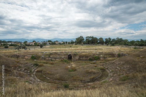 The ancient theater at Eretria. Euboea, Greece