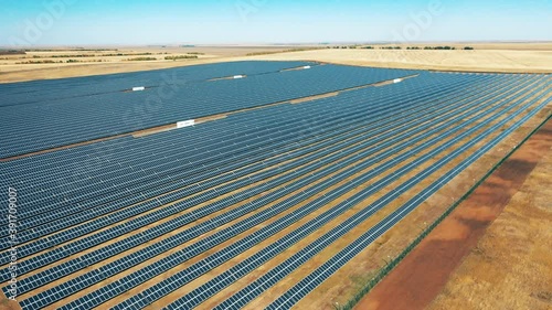 Top view of a ginormous photovoltaic power station photo