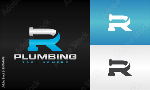 letter R plumbing logo