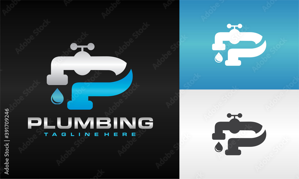 letter P water faucet logo Stock Vector Adobe Stock
