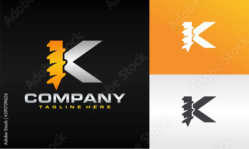 letter K drill logo