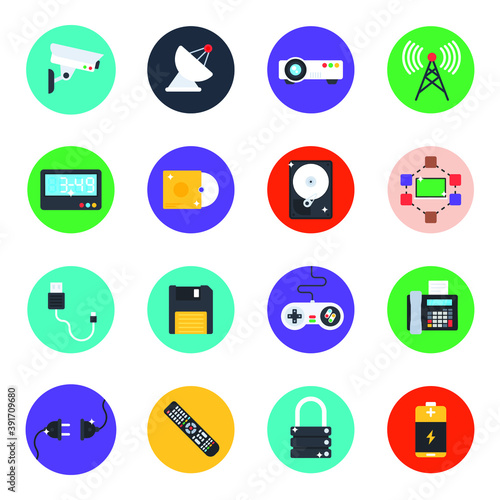 
Pack of Technology and Devices Flat Rounded Icons 
