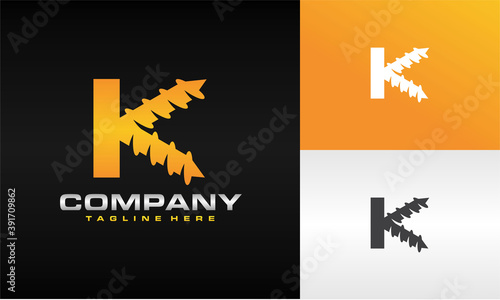 letter K drill logo