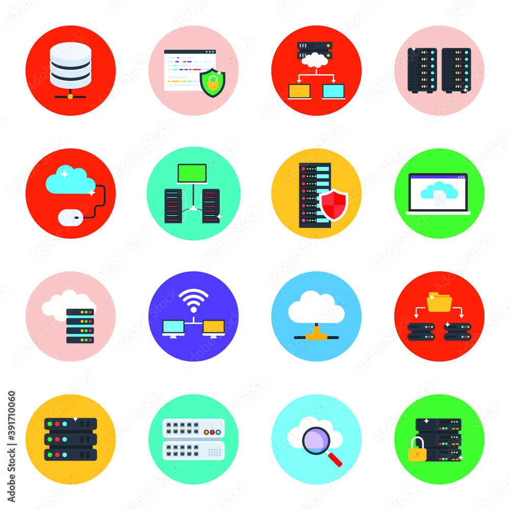 Data Hosting Icons in Modern Flat Rounded Style
Data Hosting Icons in Modern Flat Rounded Style