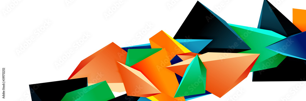Triangle mosaic abstract background, 3d triangular low poly shapes. Geometric vector illustration for covers, banners, flyers and posters and other Triangle mosaic abstract background, 3d triangular low poly shapes. Geometric vector illustration for covers, banners, flyers and posters and other
