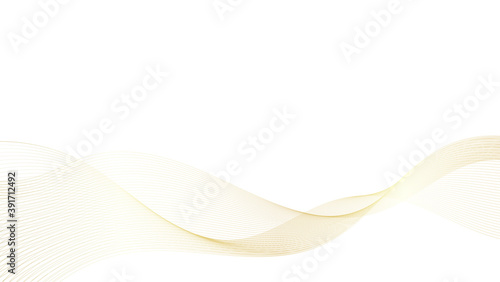 Gold luxury lines blend smooth wave flowing abstract on white background vector illustration.