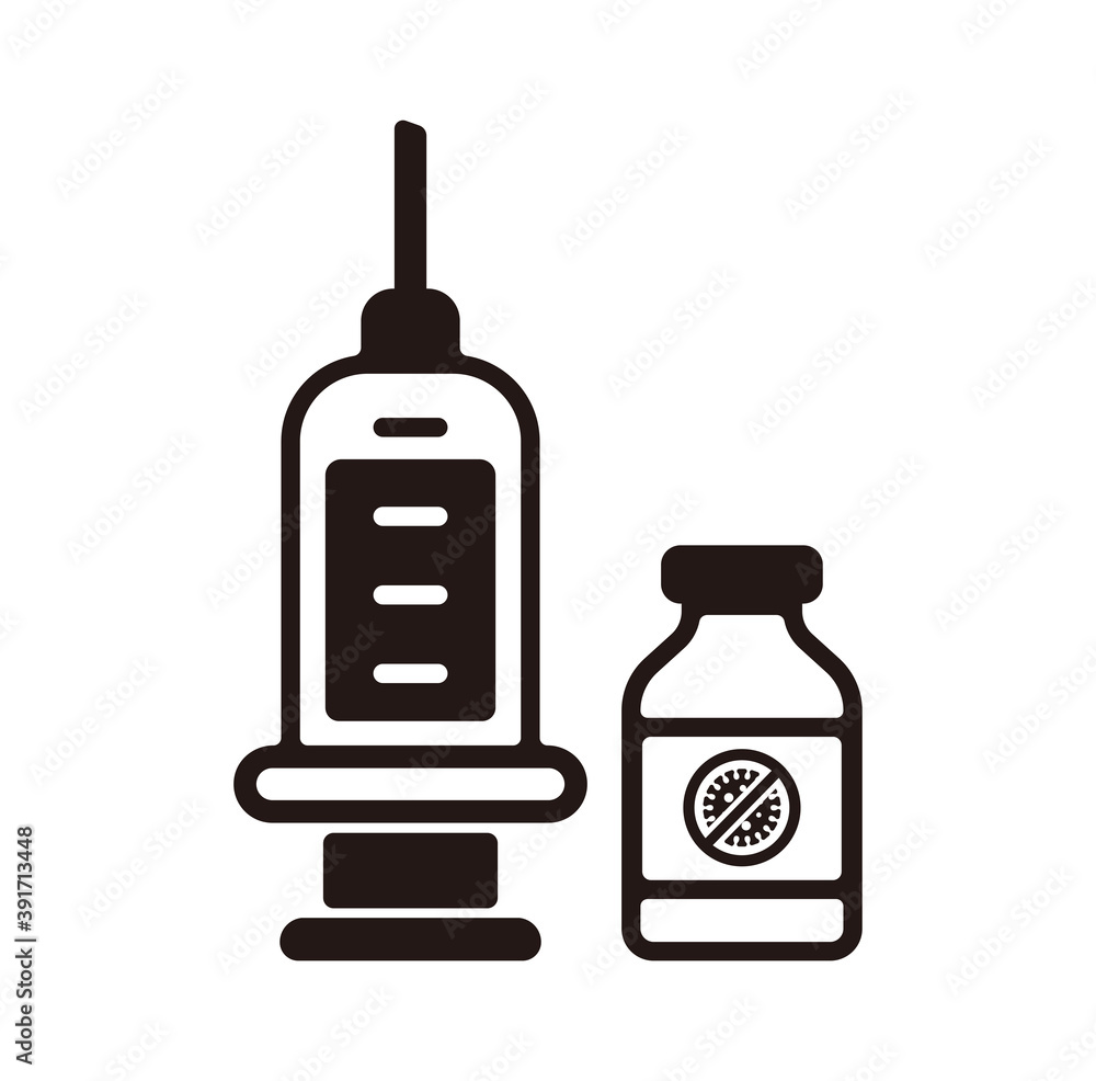 Vaccine and injection vector icon illustration ( covid-19, coronavirus vaccine) Vaccine and injection vector icon illustration ( covid-19, coronavirus vaccine)