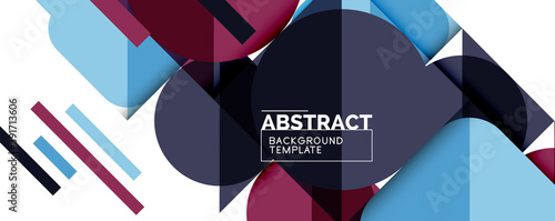 Clean minimal geometric abstract background with triangles and circles. Vector illustration for covers, banners, flyers and posters and other designs