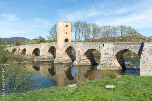 Medieval bridge of Frias, Burgos, Spain photo