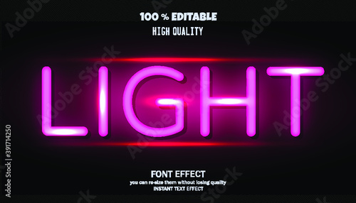 neon text effect, editable font