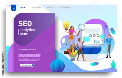 Social media marketing landing page template. Modern flat design concept of web page design for website and mobile website. Vector illustration