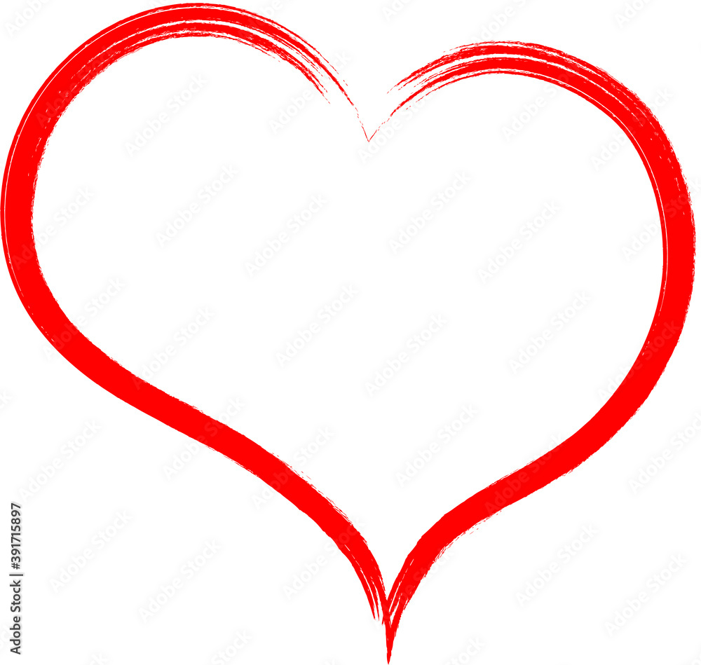 Red heart - doodle style outline for romantic valentines day greeting card. Vector graphic for web design, beautiful icon for cover. Red heart - doodle style outline for romantic valentines day greeting card. Vector graphic for web design, beautiful icon for cover.