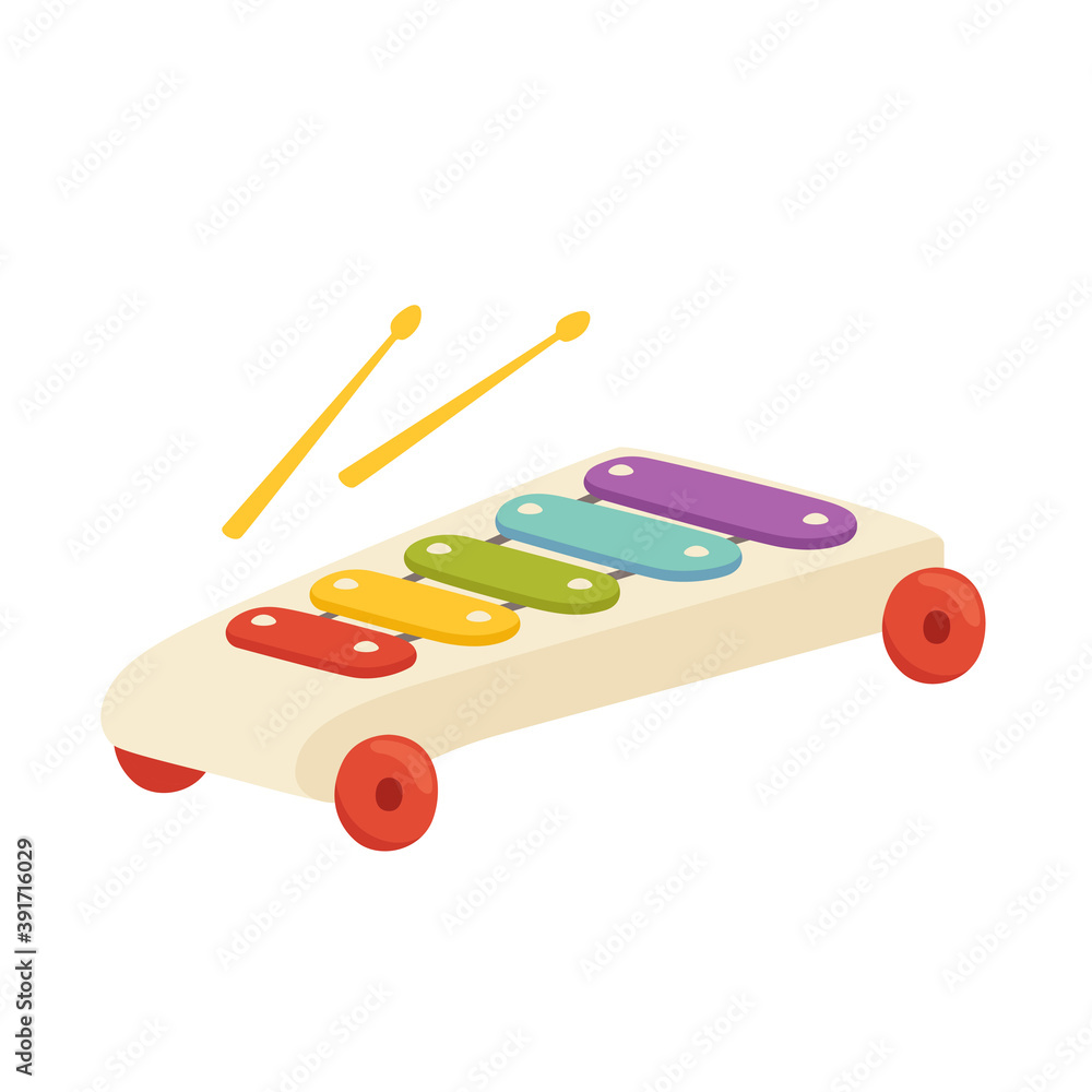 Musical toy for a child xylophone. Toy musical instrument for the development of a talented child Musical toy for a child xylophone. Toy musical instrument for the development of a talented child