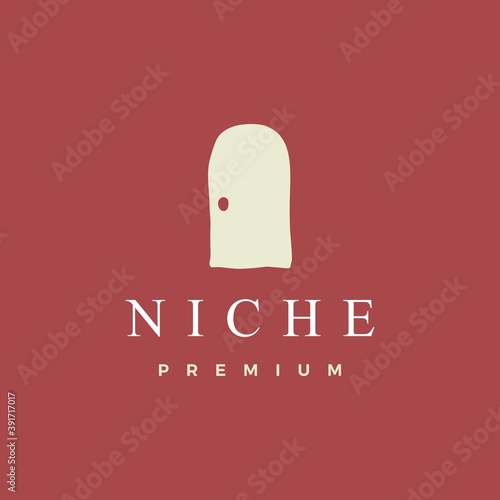 niche door french curve logo vector icon illustration