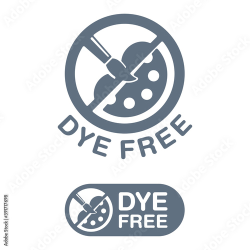 Dye free stamp - crossed out brush and pallette with some harmful ingredients