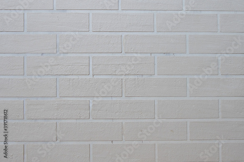 Brick wall white color. Monochrome textured wall